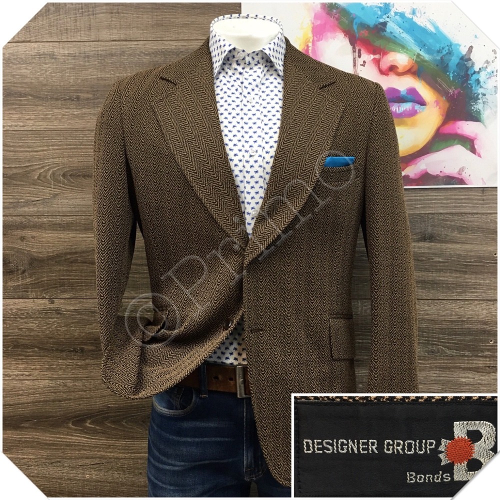 VINTAGE 70s Mens Blazer Sport Coat Casual Jacket Size 42R Classic Button Suit